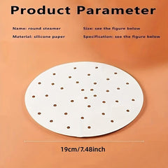 100pcs Round Non Stick Steamer Paper Waterproof Baking Tray Paper