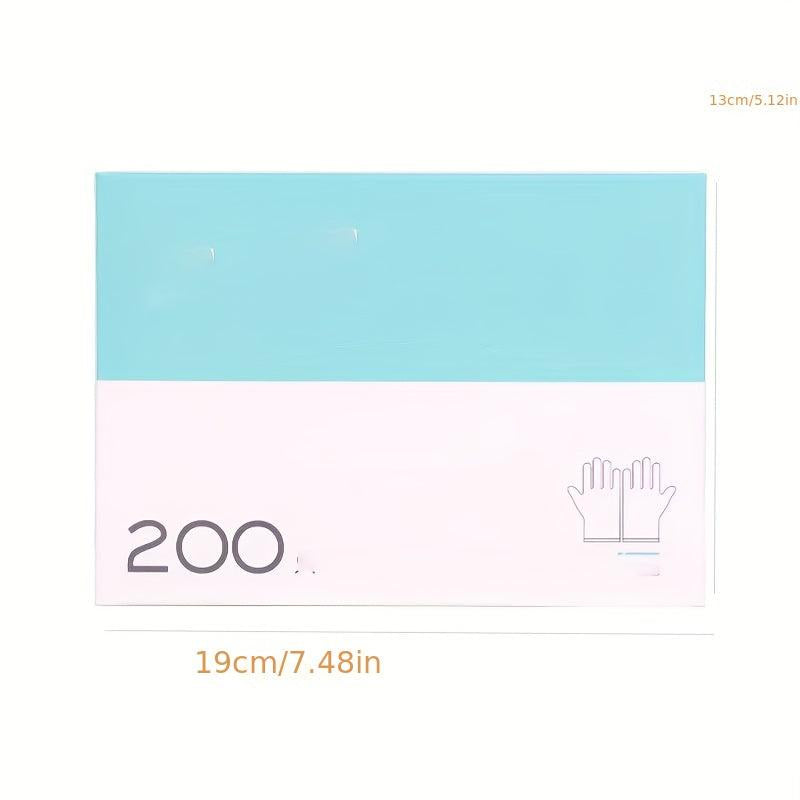200pcs Food Transparent Disposable Gloves for Kitchen and Beauty