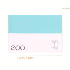 200pcs Food Transparent Disposable Gloves for Kitchen and Beauty