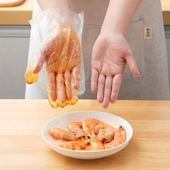 200pcs Food Transparent Disposable Gloves for Kitchen and Beauty