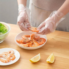 200pcs Food Transparent Disposable Gloves for Kitchen and Beauty