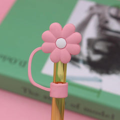 5pcs Floral Straw Topper Compatible With 30 & 40oz Glasses With Handles