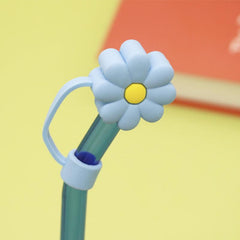 5pcs Floral Straw Topper Compatible With 30 & 40oz Glasses With Handles