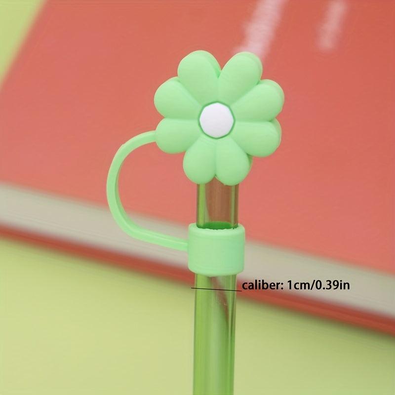 5pcs Floral Straw Topper Compatible With 30 & 40oz Glasses With Handles