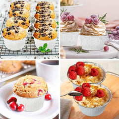 40pcs Disposable Aluminum Foil Tray Container 3.9x2.5 inches Cake Cups