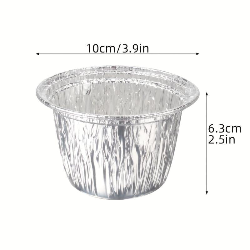 40pcs Disposable Aluminum Foil Tray Container 3.9x2.5 inches Cake Cups