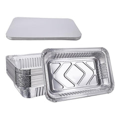 20pcs Aluminum Pans With Clear Lids Portable Food Containers