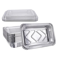 20pcs Aluminum Pans With Clear Lids Portable Food Containers