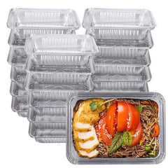 20pcs Aluminum Pans With Clear Lids Portable Food Containers