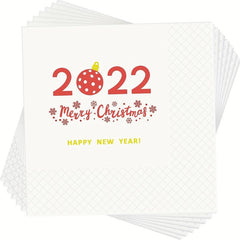 50 Pcs Christmas Dinner Napkins Disposable Paper 3-Layer Fancy Cocktail Napkins