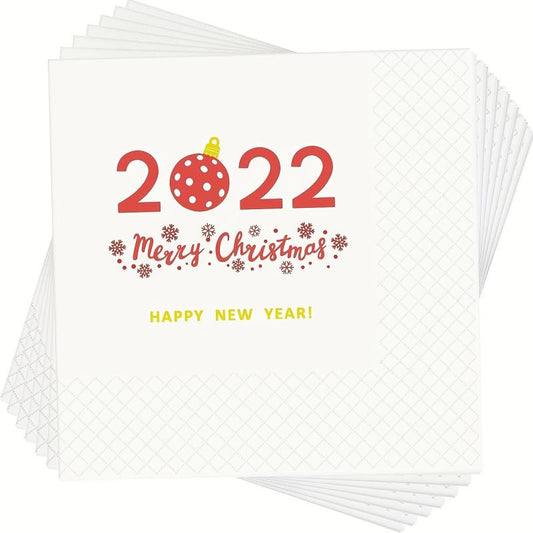 50 Pcs Christmas Dinner Napkins Disposable Paper 3-Layer Fancy Cocktail Napkins