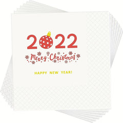 50 Pcs Christmas Dinner Napkins Disposable Paper 3-Layer Fancy Cocktail Napkins