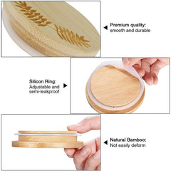 12 Pack Bamboo Lids for Yogurt Jars with Sealing Rings