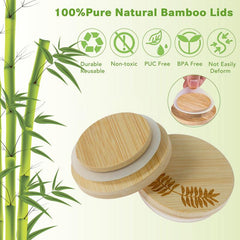 12 Pack Bamboo Lids for Yogurt Jars with Sealing Rings