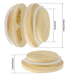 12 Pack Bamboo Lids for Yogurt Jars with Sealing Rings
