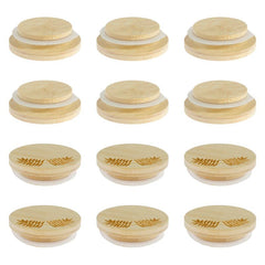 12 Pack Bamboo Lids for Yogurt Jars with Sealing Rings