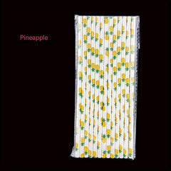 25pcs 6 197mm Fruit Series Paper Straws Mixed Disposable Straws
