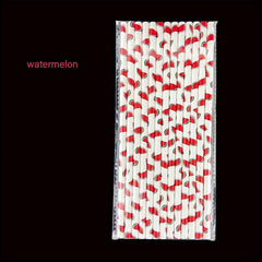 25pcs 6 197mm Fruit Series Paper Straws Mixed Disposable Straws