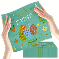 20Pcs Easter Egg Square Napkins Disposable Party Printed Napkins