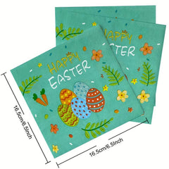 20Pcs Easter Egg Square Napkins Disposable Party Printed Napkins