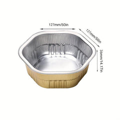 20pcs 350ml Hexagon Foil Pans Disposable Food Containers