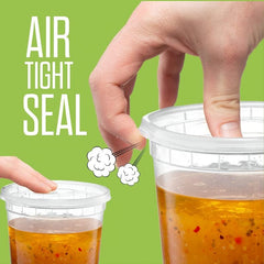 32oz PP Plastic Soup Buckets with Lids - Set of 30 - Reusable & Leak proof