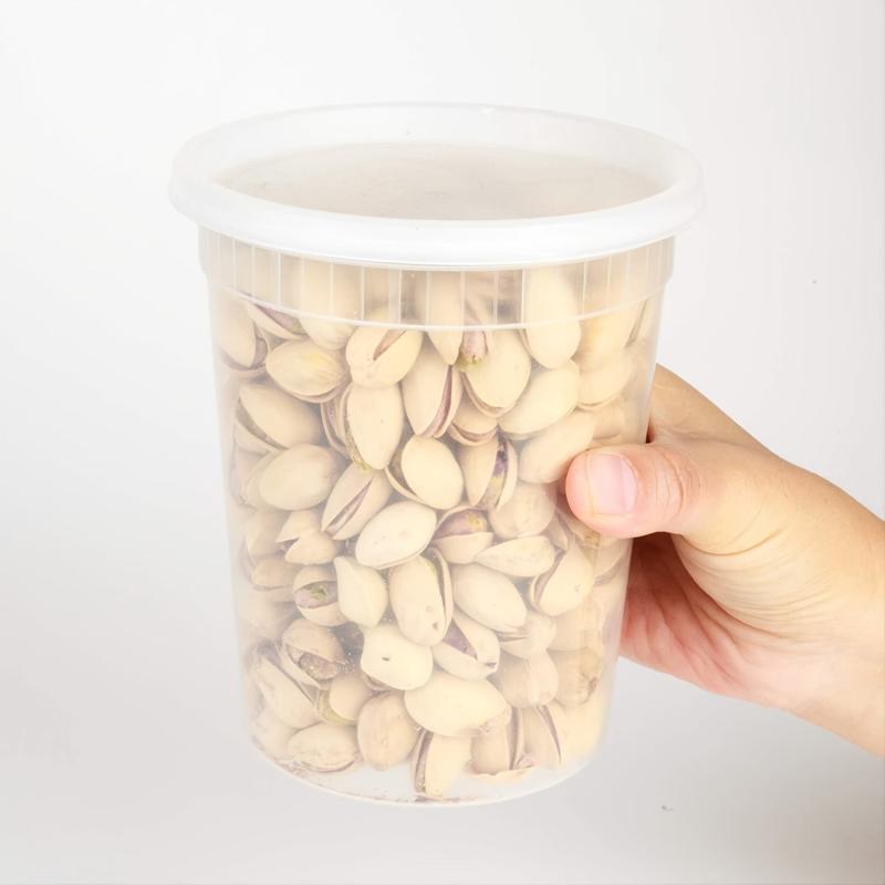 32oz PP Plastic Soup Buckets with Lids - Set of 30 - Reusable & Leak proof