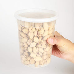 32oz PP Plastic Soup Buckets with Lids - Set of 30 - Reusable & Leak proof
