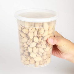 32oz PP Plastic Soup Buckets with Lids - Set of 30 - Reusable & Leak proof
