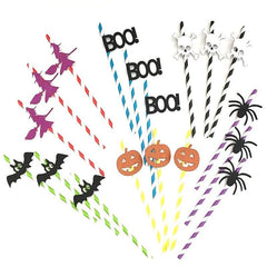 10pcs Halloween Disposable Wide Drinking Straws for Party