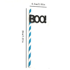 10pcs Halloween Disposable Wide Drinking Straws for Party