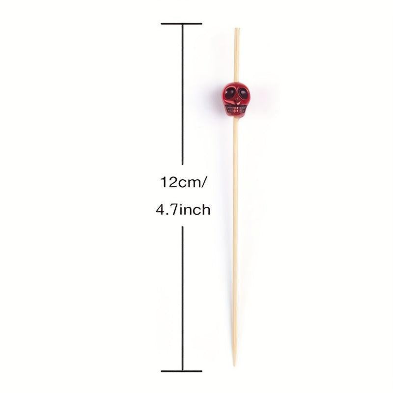 50pcs Halloween Skeleton Disposable Fruit Forks Cake Dessert Forks