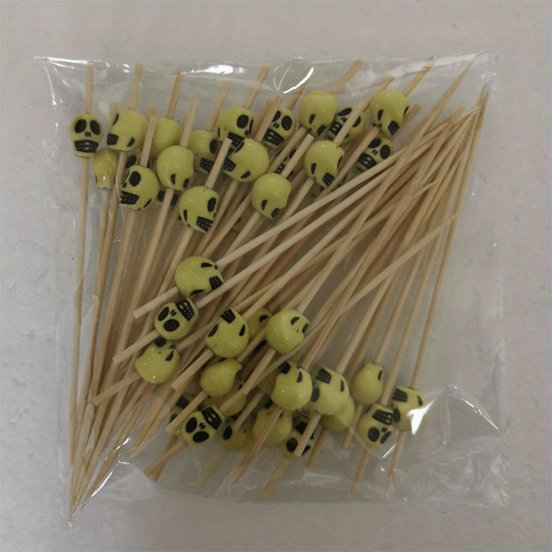 50pcs Halloween Skeleton Disposable Fruit Forks Cake Dessert Forks