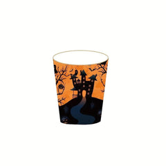 Halloween Party Tableware Set: Cups, Straws, Plates, Utensil