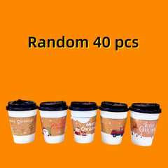 40pcs Christmas Coffee Cup Covers Fits 12-20oz Cups, Custom Christmas Designs