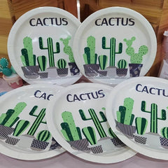 20pcs Disposable Food Paper Plates For BBQ Party Cake Dessert & Cactus Tableware