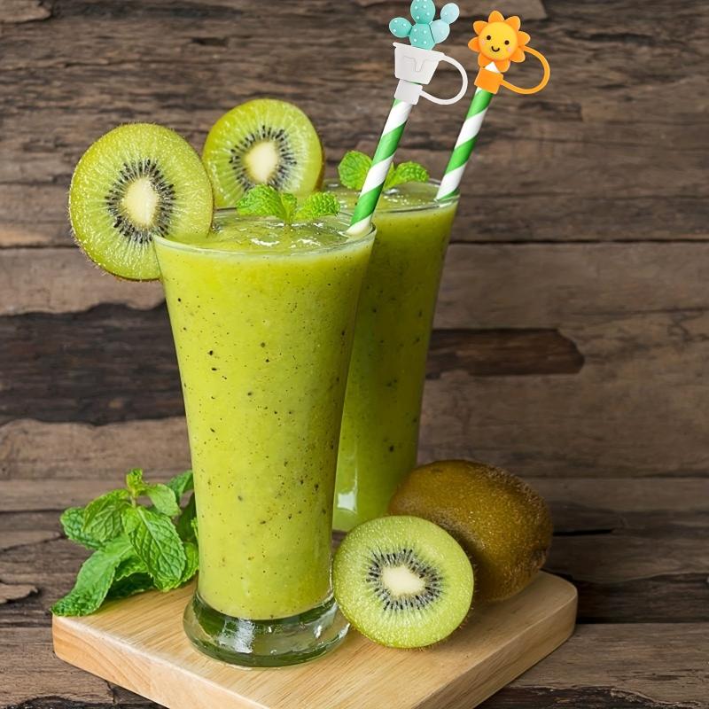 1pc Reusable Silicone Straw Toppers for Summer and Winter Drinks