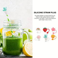 1pc Reusable Silicone Straw Toppers for Summer and Winter Drinks