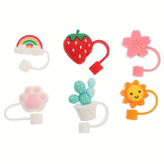 1pc Reusable Silicone Straw Toppers for Summer and Winter Drinks