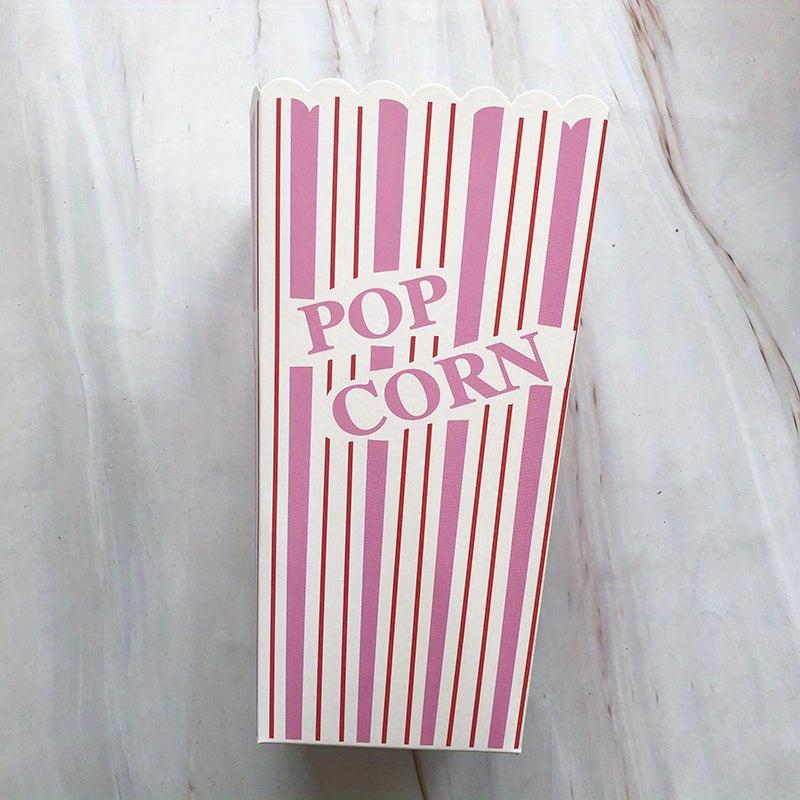 6pcs Retro Style Popcorn Containers Red & Striped Reusable Boxes