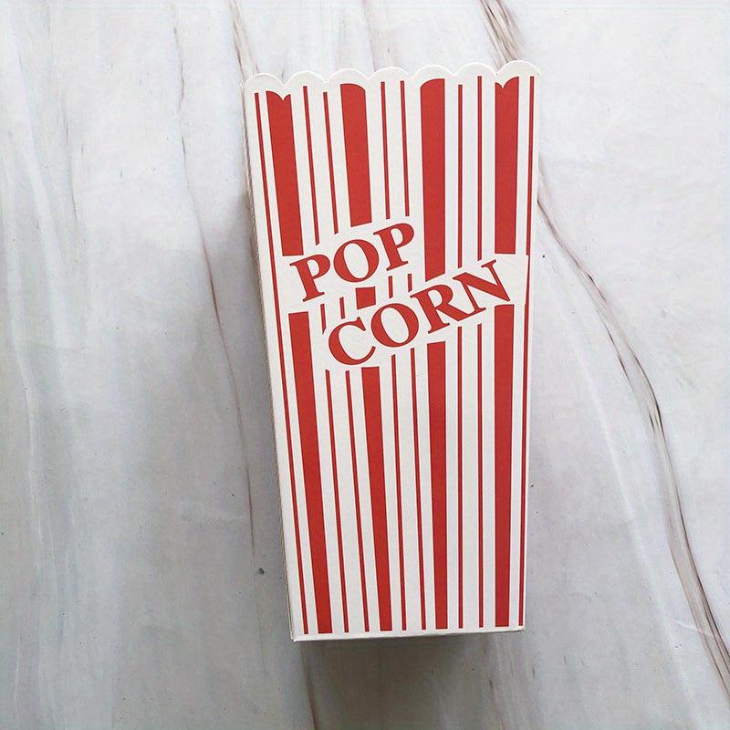 6pcs Retro Style Popcorn Containers Red & Striped Reusable Boxes