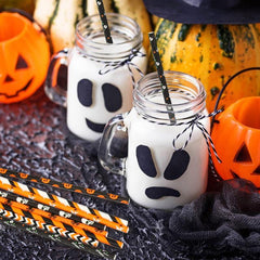 50pcs Halloween Disposable Drinking Paper Straws Party Decoration