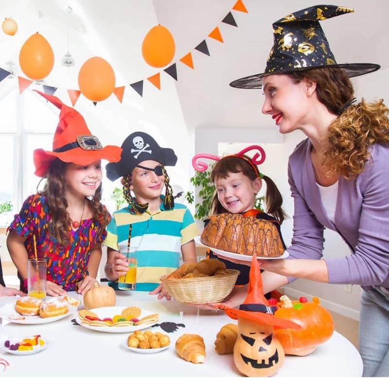 50pcs Halloween Disposable Drinking Paper Straws Party Decoration