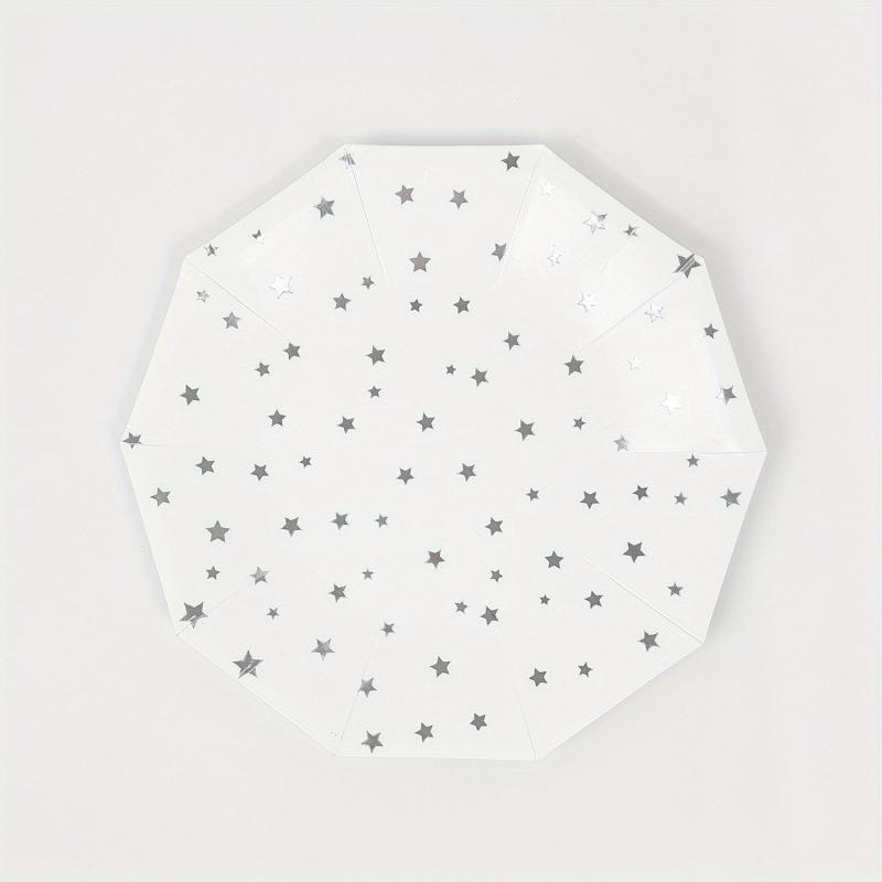 16pcs Disposable Dinnerware Set Silvery Star Party Decoration