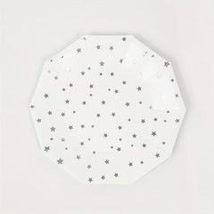 16pcs Disposable Dinnerware Set Silvery Star Party Decoration