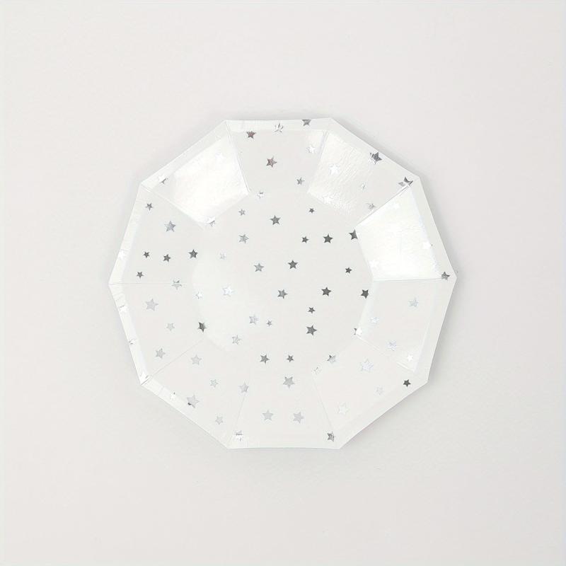 16pcs Disposable Dinnerware Set Silvery Star Party Decoration