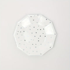 16pcs Disposable Dinnerware Set Silvery Star Party Decoration