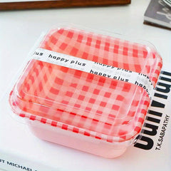 10pcs Disposable Dessert Cups Square Mini Baking Cups With Lids