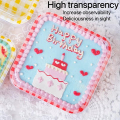 10pcs Disposable Dessert Cups Square Mini Baking Cups With Lids