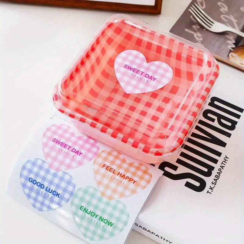 10pcs Disposable Dessert Cups Square Mini Baking Cups With Lids